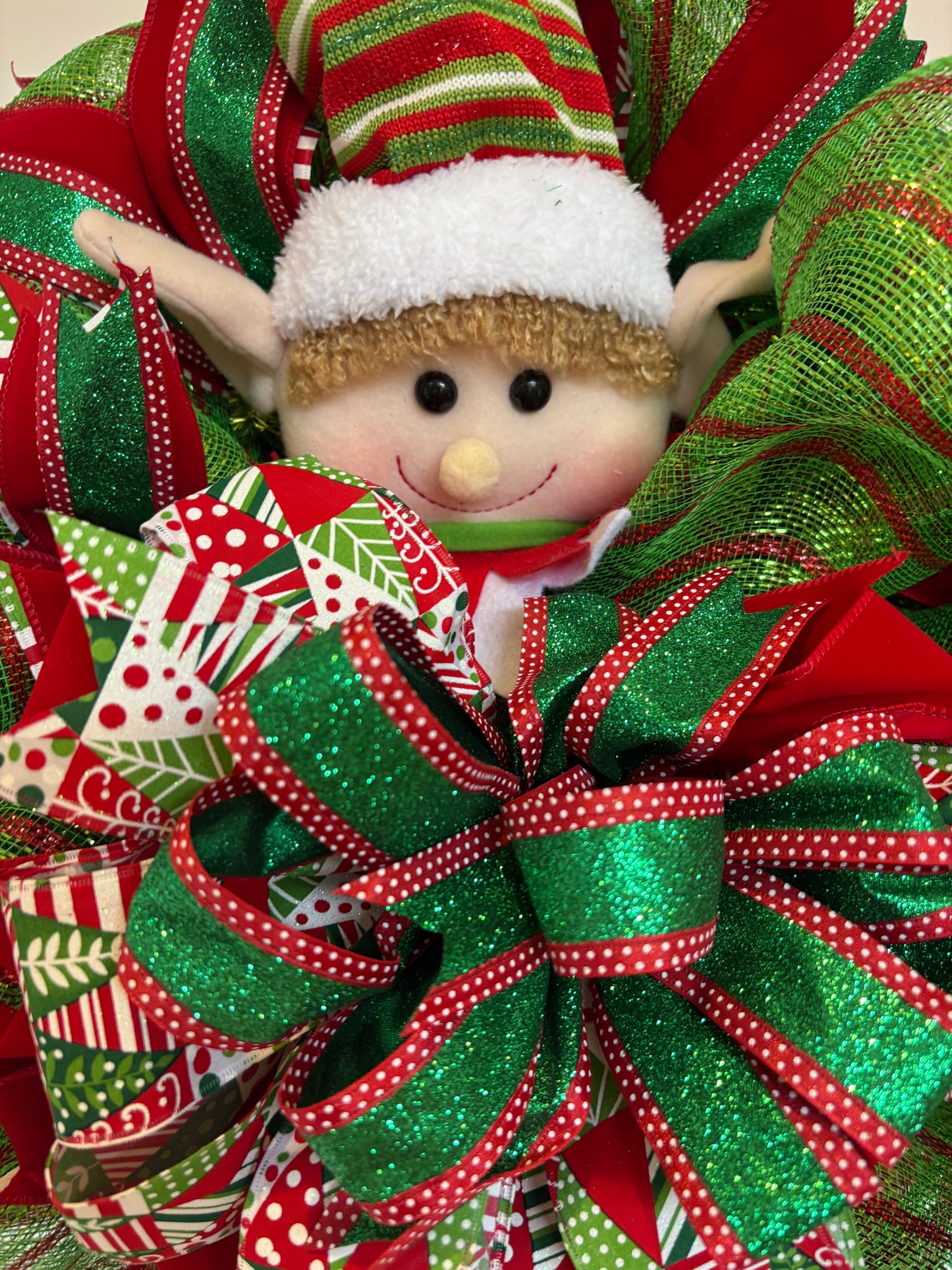 Stripe Elf Wreath