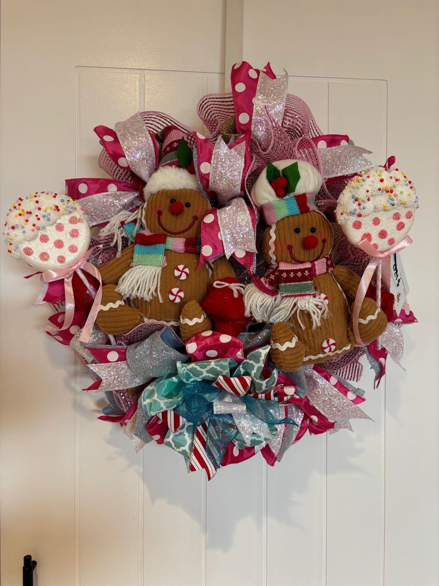 Pastel Pink Gingerbread Wreath