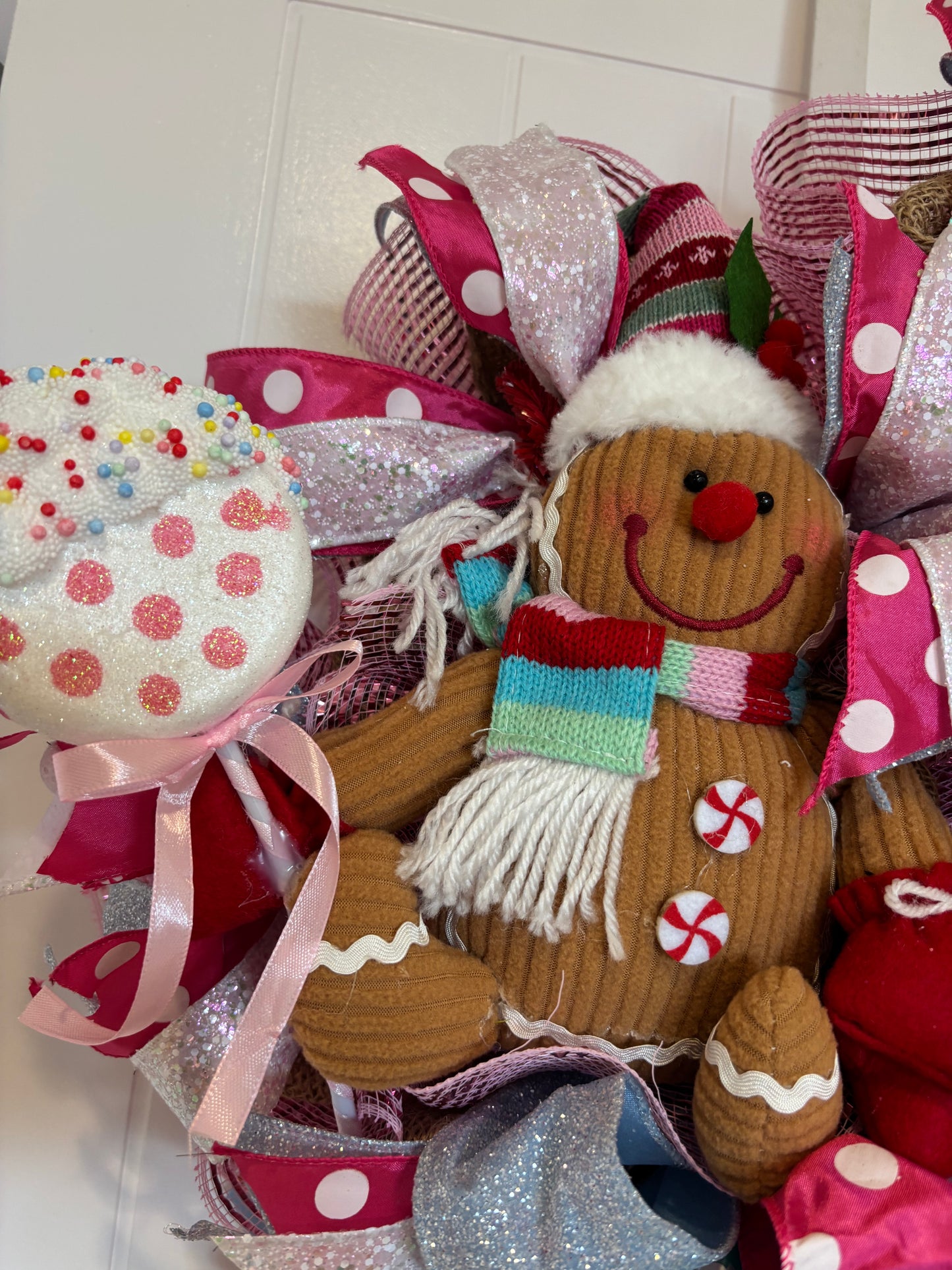 Pastel Pink Gingerbread Wreath