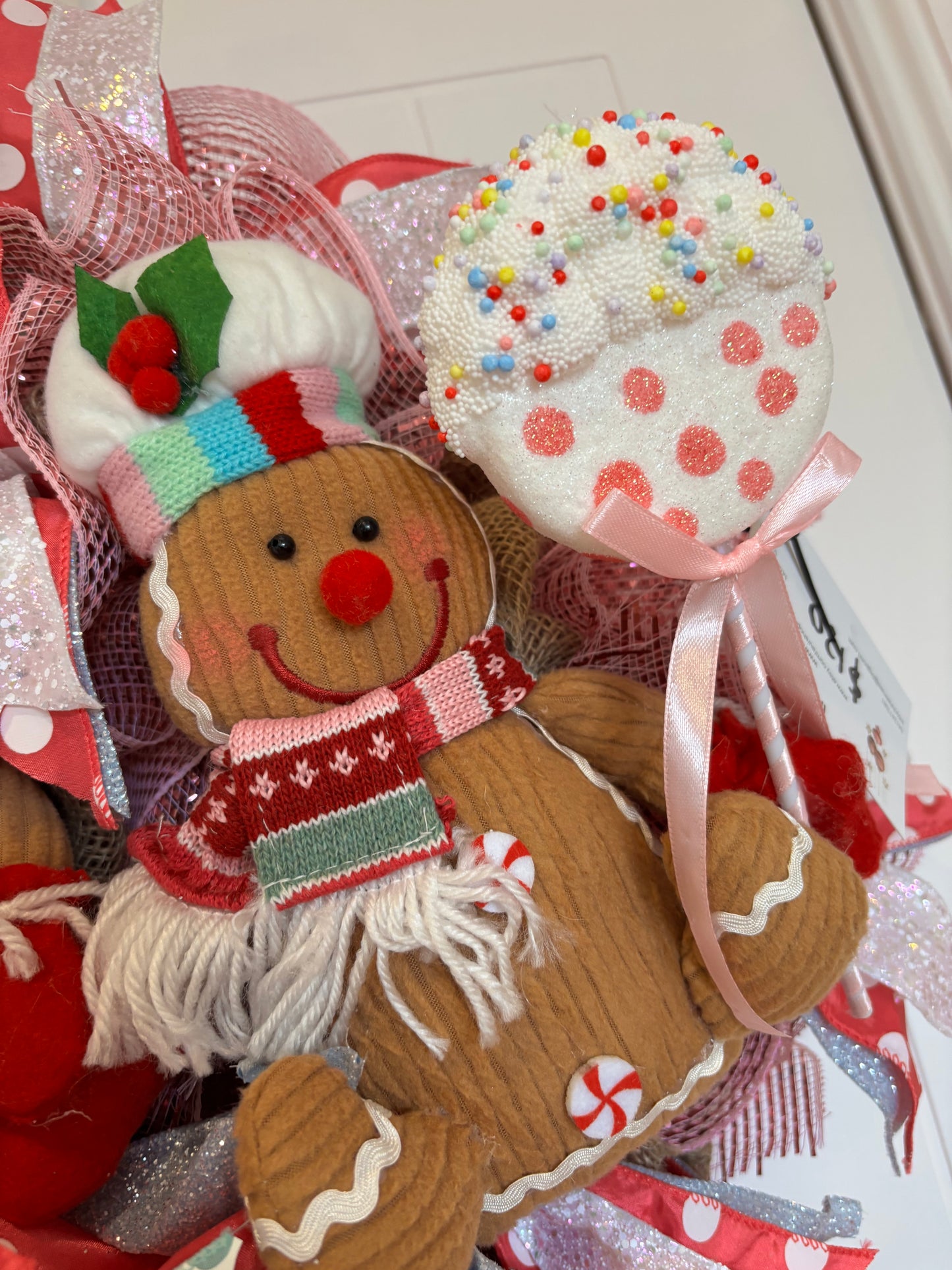 Pastel Pink Gingerbread Wreath