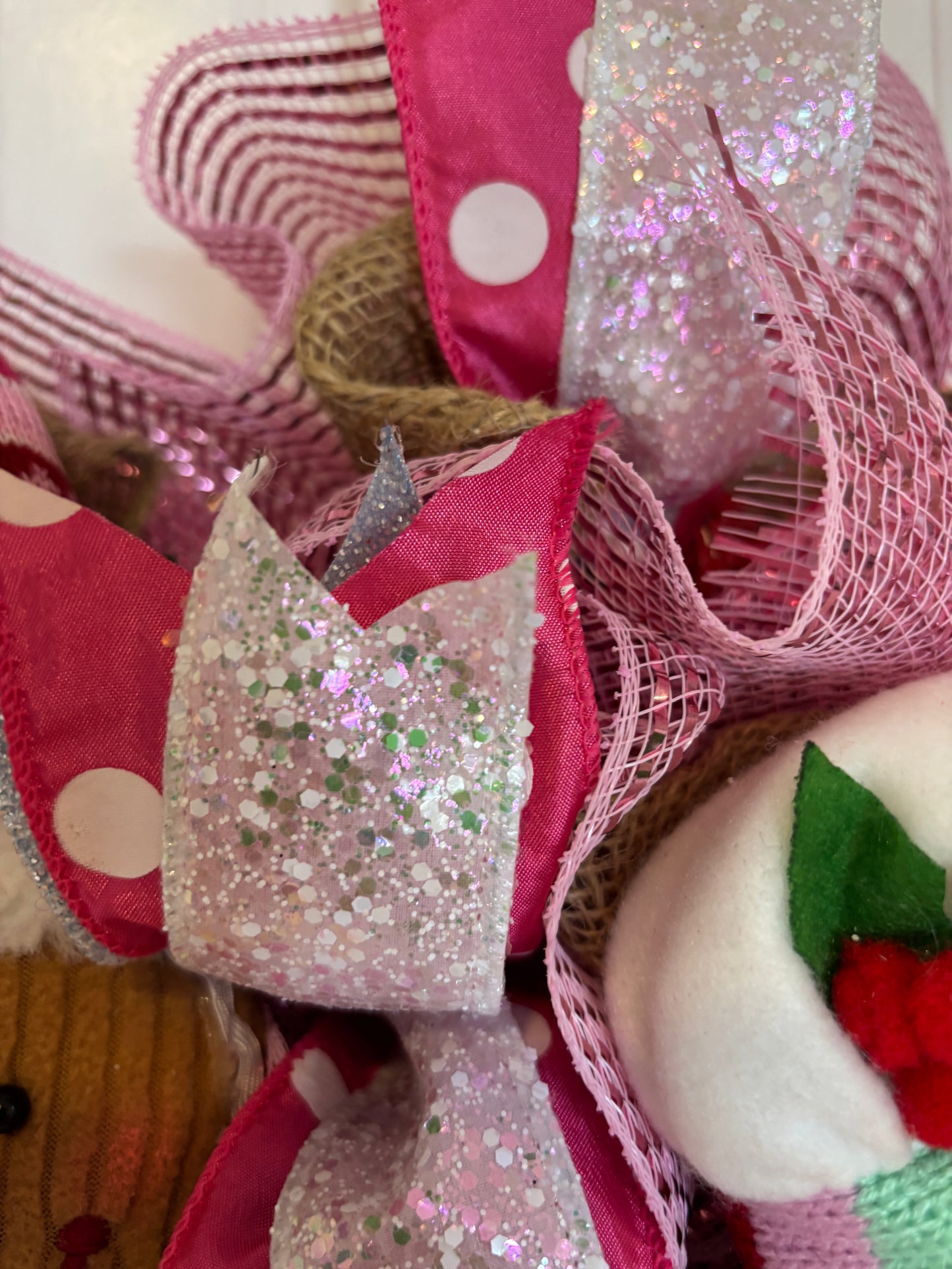 Pastel Pink Gingerbread Wreath