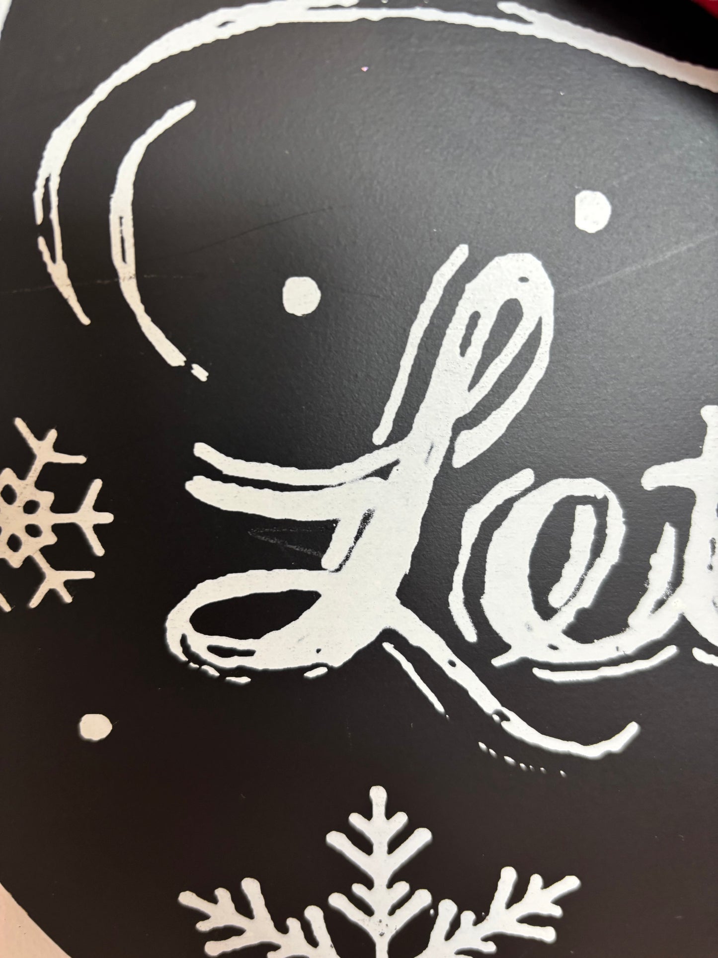 Let it Snow Faux Blackboard (red bow)