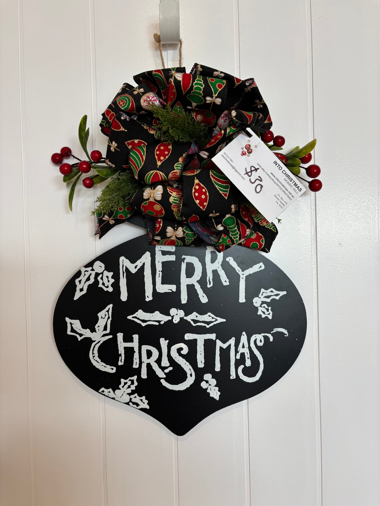 Merry Christmas faux Blackboard sign