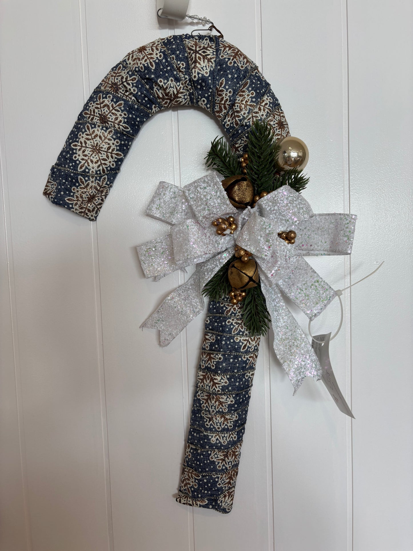 Blue Candy Cane door hanger