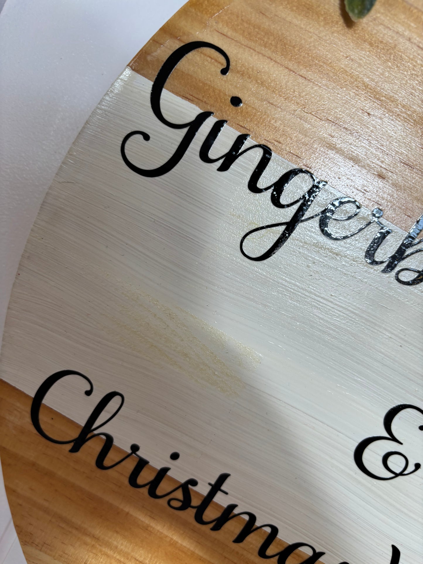 Gingerbread Kisses Wood Round Sign