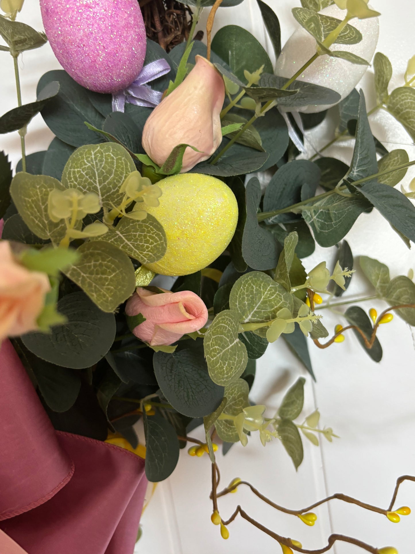 Pink/Yellow Grapevine Wreath