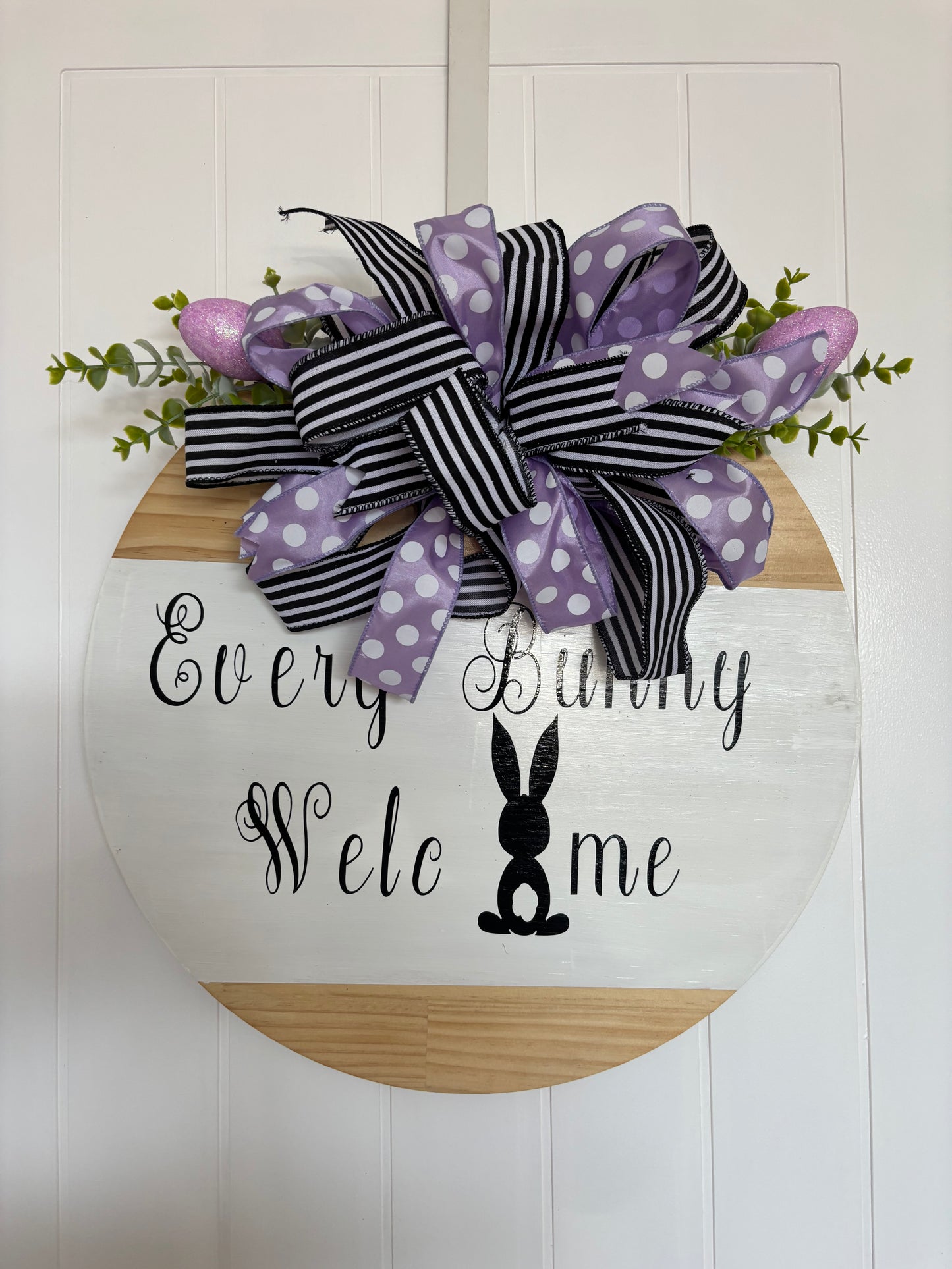 Every bunny Welcome- purple&black