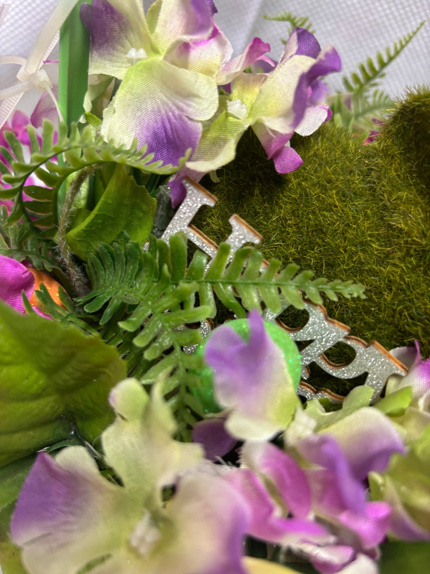 Green basket centrepiece